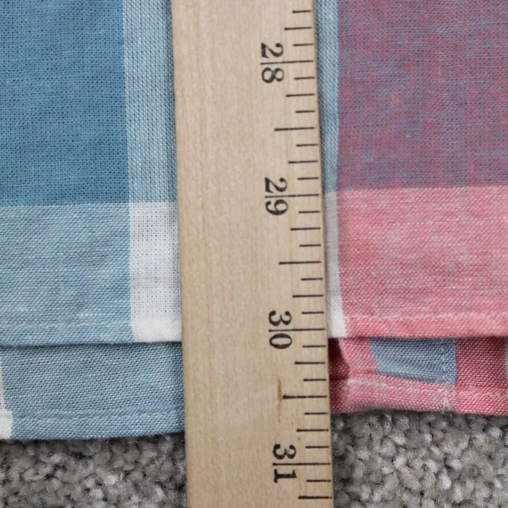J. Crew Cotton/Linen Shirt Mens Large Pink/Blue/White Slim Fit S/S Button Preppy